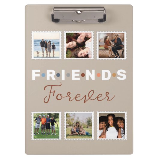Modern Beige Friends Forever Foto Collage Klembord (Voorkant)