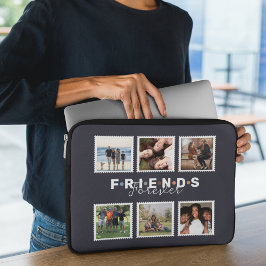Modern Beige Friends Forever Foto Collage Laptop Sleeve