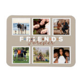 Modern Beige Friends Forever Foto Collage Magneet (Horizontaal)
