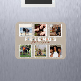 Modern Beige Friends Forever Foto Collage Magneet