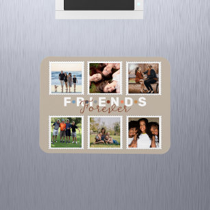 Modern Beige Friends Forever Foto Collage Magneet
