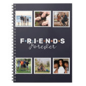 Modern Beige Friends Forever Foto Collage Notitieboek (Voorkant)