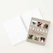 Modern Beige Friends Forever Foto Collage Notitieboek (Binnen)