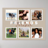 Modern Beige Friends Forever Foto Collage Poster (Voorkant)