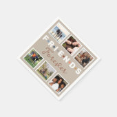 Modern Beige Friends Forever Foto Collage Servet (Hoek)