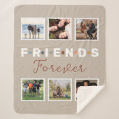 Modern Beige Friends Forever Foto Collage Sherpa Deken (Voorkant)