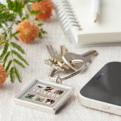 Modern Beige Friends Forever Foto Collage Sleutelhanger (Zijkant)