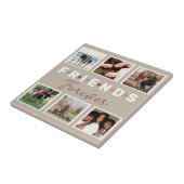 Modern Beige Friends Forever Foto Collage Tegeltje (Zijkant)