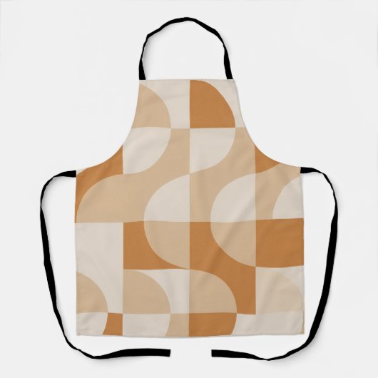 Modern Beige Geometric Apron Schort (Voorkant)