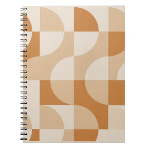 Modern Beige Geometrisch Spiraal Notitieboek