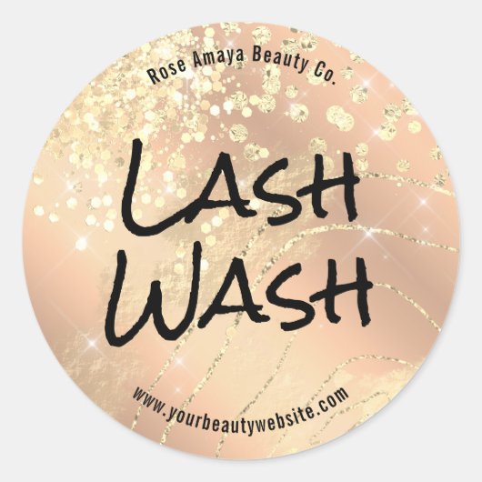 Modern Beige Glam Chic Eyelash Cleanser Ronde Sticker (Voorkant)