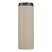 Modern Beige Gold Monogram Thermal Tumbler Thermosbeker (Achterkant)