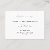 Modern Beige Handtekening Manuscript Notaris Foto Visitekaartje (Achterkant)