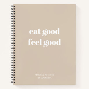 Modern Beige Journal Healthy Fitness Recipes Notitieboek