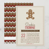 Modern Beige Koekjesuitwisseling Uitnodiging (Voorkant / Achterkant)