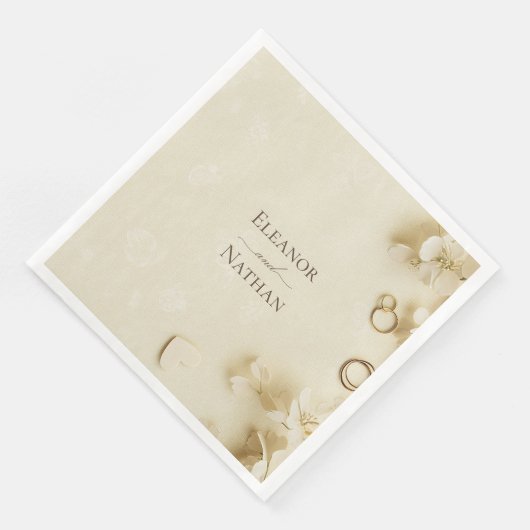 Modern Beige lente zomer bruiloft Servet (Hoek)