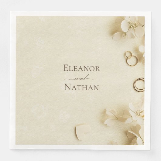 Modern Beige lente zomer bruiloft Servet (Voorkant)