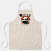 Modern Beige Linnen Beste Persoonlijke Chef Gepers Schort (Voorkant)