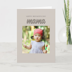 Modern Beige Mama Kinder Foto Moederdag Feestdagen Kaart