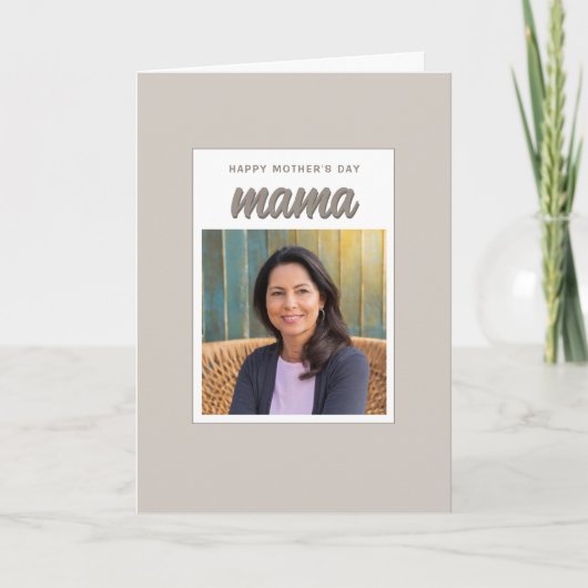 Modern Beige Mama Kinder Foto Moederdag Feestdagen Kaart (Voorkant)