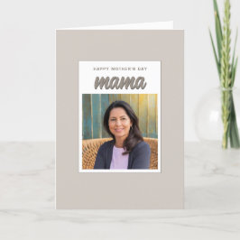 Modern Beige Mama Kinder Foto Moederdag Feestdagen Kaart