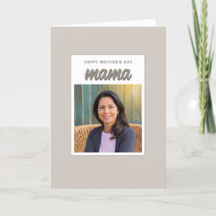 Modern Beige Mama Kinder Foto Moederdag Feestdagen Kaart