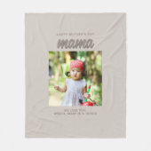 Modern Beige Mama Kinder Foto Moederdag Fleece Deken (Voorkant)