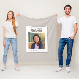 Modern Beige Mama Kinder Foto Moederdag Fleece Deken