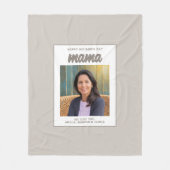 Modern Beige Mama Kinder Foto Moederdag Fleece Deken (Voorkant)