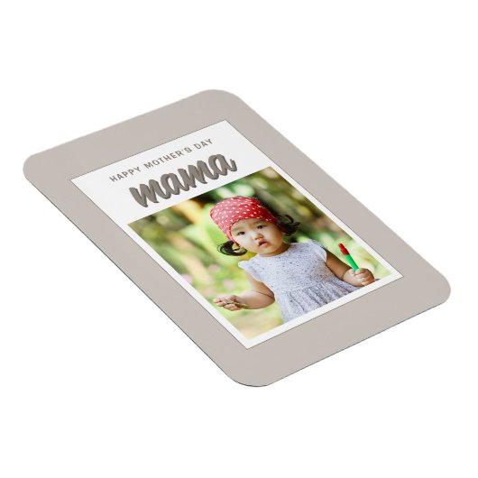 Modern Beige Mama Kinder Foto Moederdag Magneet (Rechterzijde)