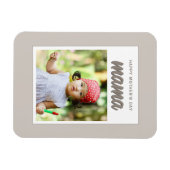 Modern Beige Mama Kinder Foto Moederdag Magneet (Horizontaal)