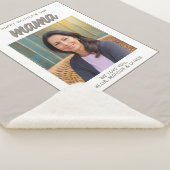 Modern Beige Mama Kinder Foto Moederdag Sherpa Deken (3/4)