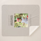 Modern Beige Mama Kinder Foto Moederdag Sherpa Deken (Voorkant (horizontaal))