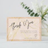 Modern Beige Marble Vrijgezellenfeest - Hartelijk  Bedankkaart (Staand voorkant)