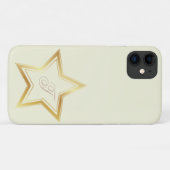 Modern Beige minimaal Gold Star Monogram Case-Mate iPhone Case (Achterkant (horizontaal))