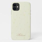 Modern Beige Minimal Gold Star Script Personaliser Case-Mate iPhone Case (Achterkant)