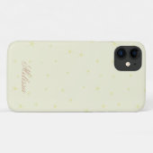 Modern Beige Minimal Gold Star Script Personaliser Case-Mate iPhone Case (Achterkant (horizontaal))