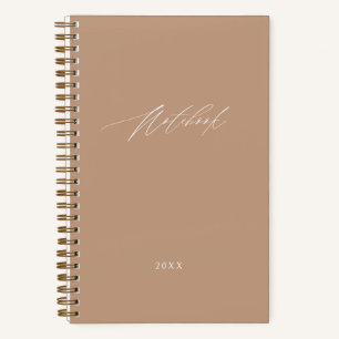 Modern Beige Minimal Script Elegant Custom Notitieboek