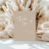 Modern Beige minimalistisch hart Baby shower Bedankkaart