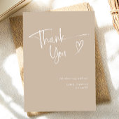 Modern Beige minimalistisch hart Baby shower Bedankkaart