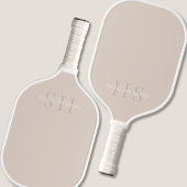 Modern Beige minimalistisch monogram Pickleball Paddle