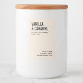 Modern beige minimalistische sojakaneletiket voedselcontainer etiket (Voorkant)