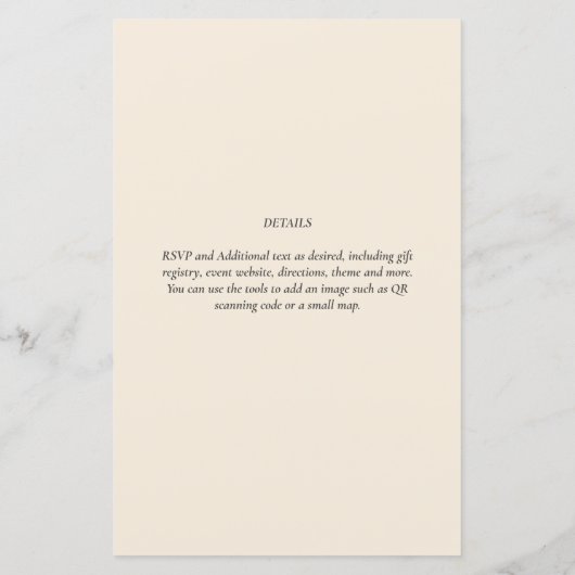 Modern Beige Monochrome Wedding (Achterkant)