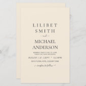 Modern Beige Monochrome Wedding (Voorkant / Achterkant)