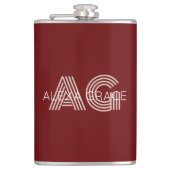 Modern beige monogram heupfles (Voorkant)