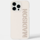 Modern Beige Monogram Naam Case-Mate iPhone Case (Achterkant)