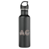 Modern beige monogram waterfles  (Voorkant)