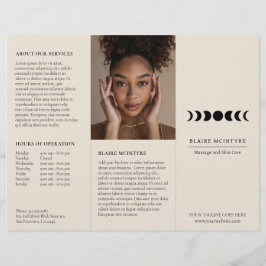 Modern Beige Moon Phases Elegante Tri-fold brochur