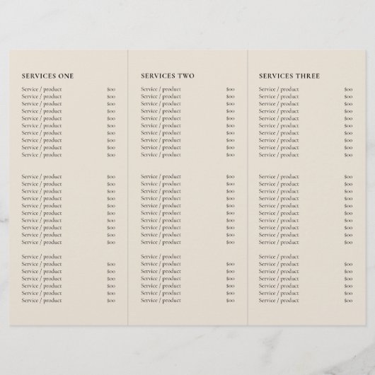 Modern Beige Moon Phases Elegante Tri-fold brochur (Achterkant)