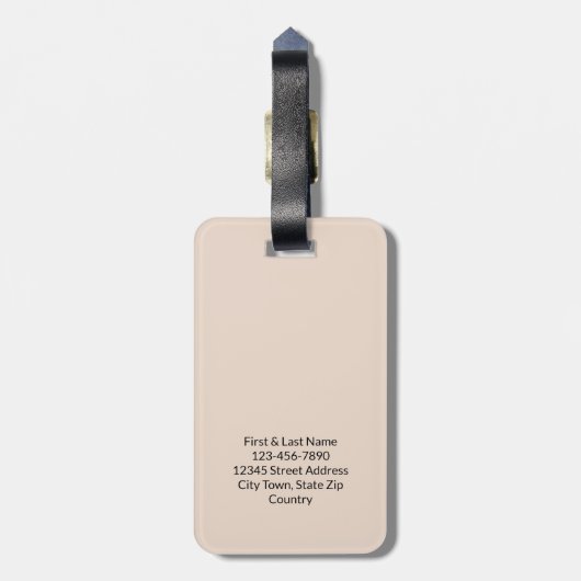 Modern Beige Mr. en Mrs. Passen getrouwd Family Cu Bagagelabel (Achterkant verticaal)